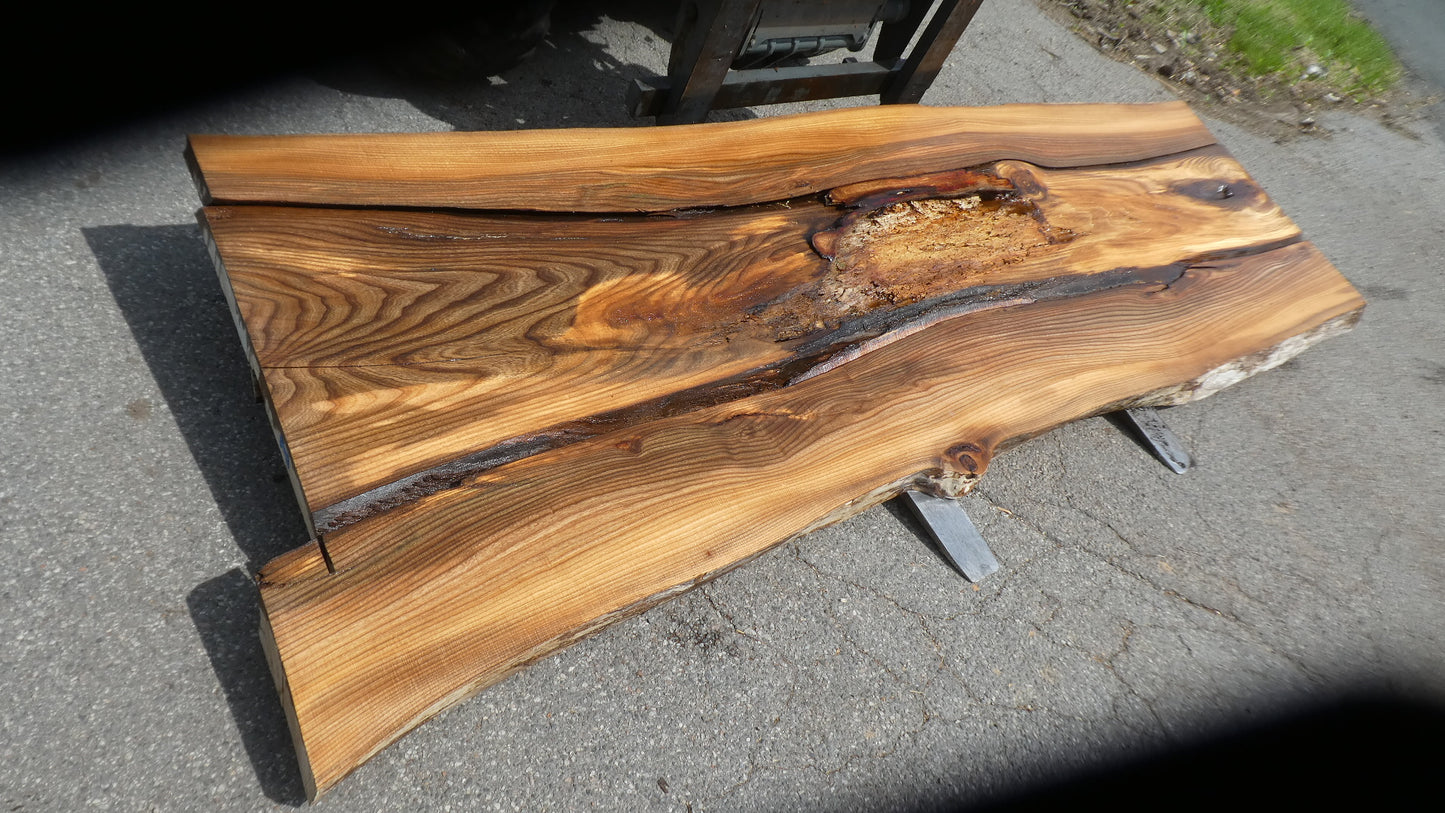 Unbehandelte Tischplatten nach Maß aus Laubholz Ulme | Plattennummer B-00515