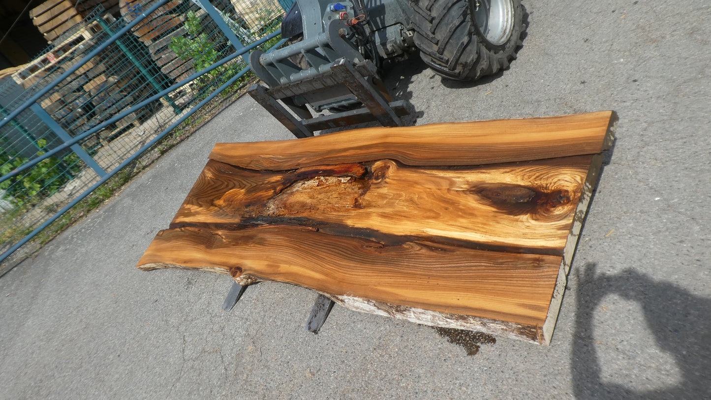 Unbehandelte Tischplatten nach Maß aus Laubholz Ulme | Plattennummer B-00515