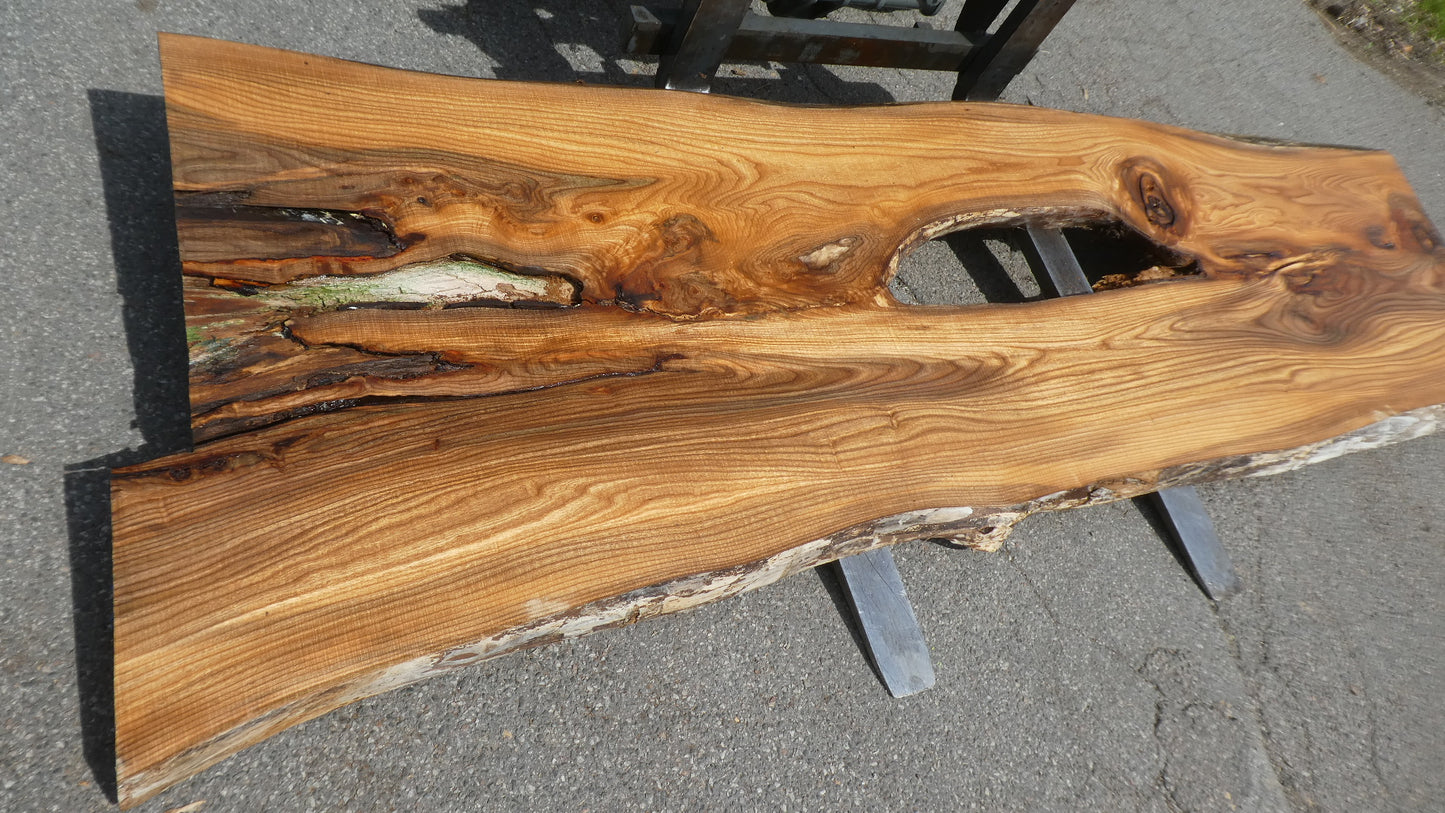 Unbehandelte Tischplatten nach Maß aus Laubholz Ulme | Plattennummer B-00516