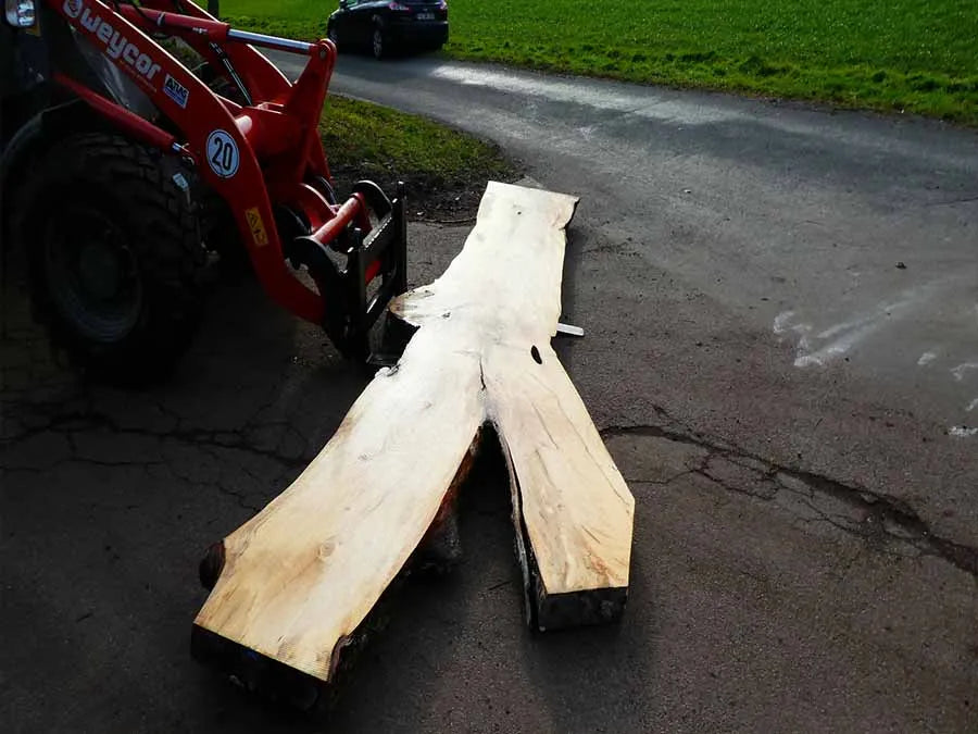Unbehandelte Tischplatten nach Maß aus Laubholz Kastanie | Plattennummer  B-00314