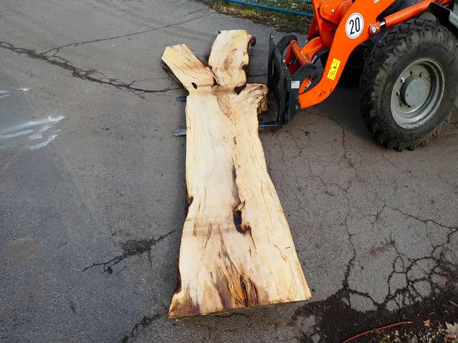 Unbehandelte Tischplatten nach Maß aus Laubholz Kastanie | Plattennummer  B-00314