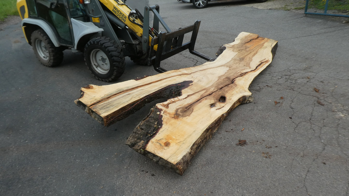 Unbehandelte Tischplatten nach Maß aus Laubholz Kastanie | Plattennummer  B-00402