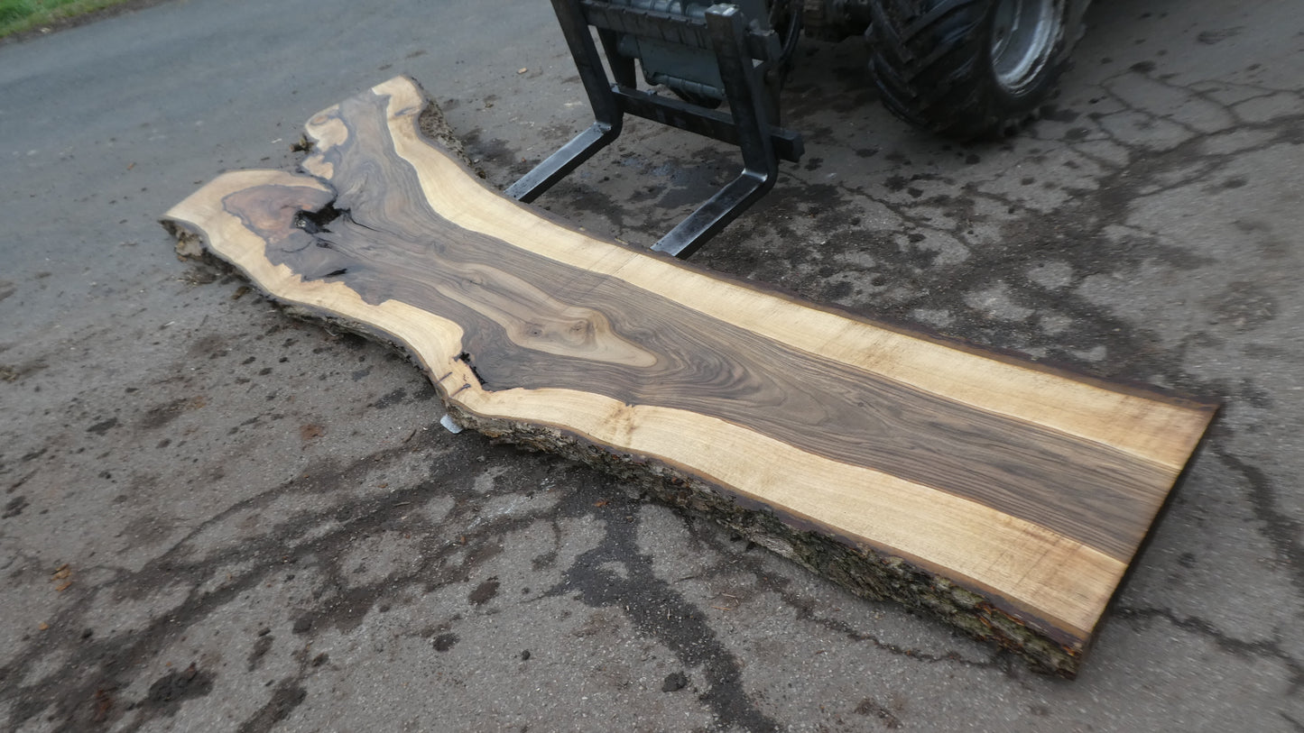 Unbehandelte Tischplatten nach Maß aus Laubholz Nuss / Nussbaum | Plattennummer  B-00502