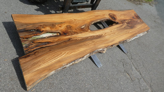 Unbehandelte Tischplatten nach Maß aus Laubholz Ulme | Plattennummer  B-00516