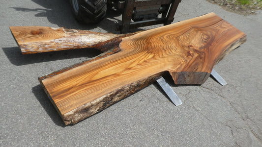 Unbehandelte Tischplatten nach Maß aus Laubholz Ulme | Plattennummer  B-00525